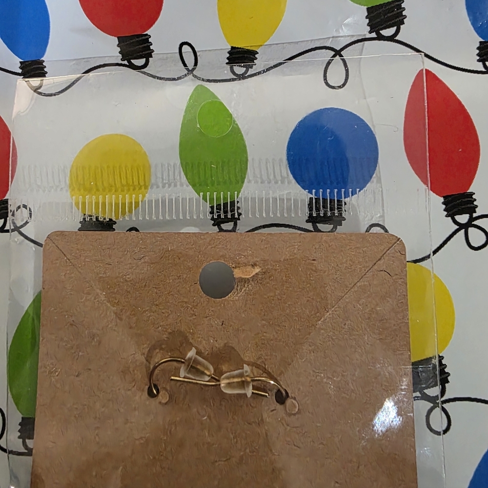 Red Glitter 'MOM' Football Earrings - Picture 2 of 2